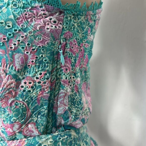 HEMANT & NANDITA Kefi One Shoulder Mini Dress in
Cyan Size S - Picture 11 of 13